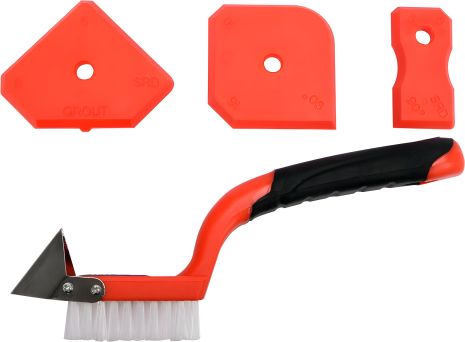 Шпателі еластичні для силікону та щітка зі шкребком 4 шт. Yato YT-52621