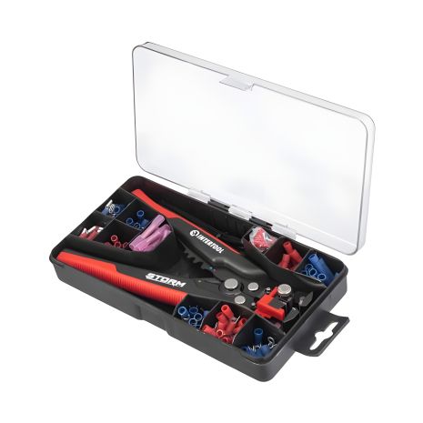 Ізоляції знімач, автоматичний, 0,2-6 мм², Cr12MoV, 200 мм, з набором обтискних клем, STORM INTERTOOL HT-7024