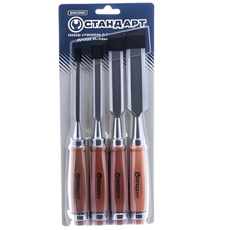 Набор стамесок с деревянной ручкой (6-24 мм), 4 ед., СНГ SWC0101