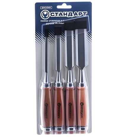 Набір стамесок з дерев'яною ручкою (6-24 мм) 4 од. СНД SWC0101