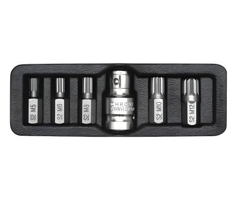 Комплект насадок для викруток Spline M5-M12 з адаптером 1/2" 6 шт Yato YT-0414