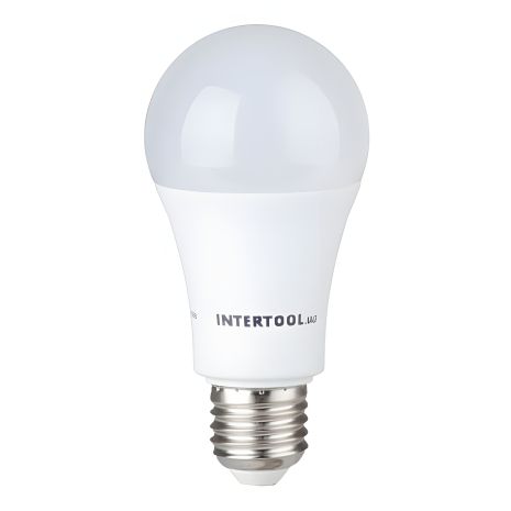 Лампа светодиодная LED A60, E27, 15 Вт, 150-300 В, 4000 K, 30000 ч, гарантия 3 года INTERTOOL LL-0017