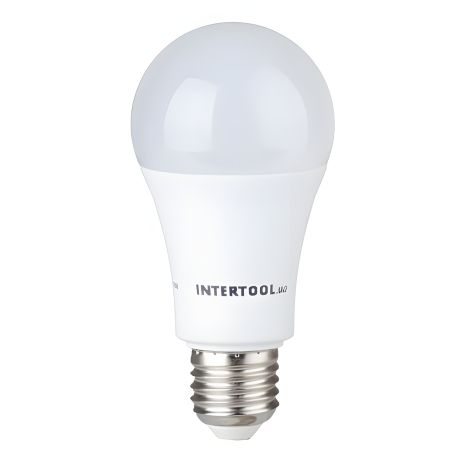 Світлодіодна лампа INTERTOOL LL-0017 LED A60, E27, 15 Вт, 150-300 В, 4000 K, 30000 год, гарантія 3 роки