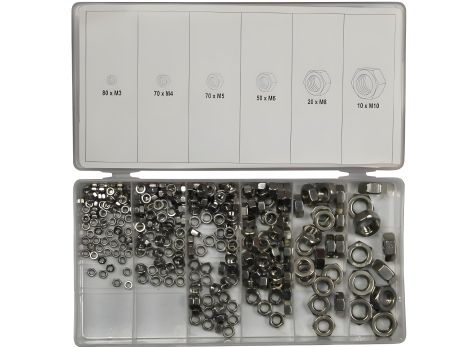Набор 300 нержавеющих гаек М3- М10 Yato YT-06773 Набор 300 нержавеющих гаек М3- М10 Yato YT-06773