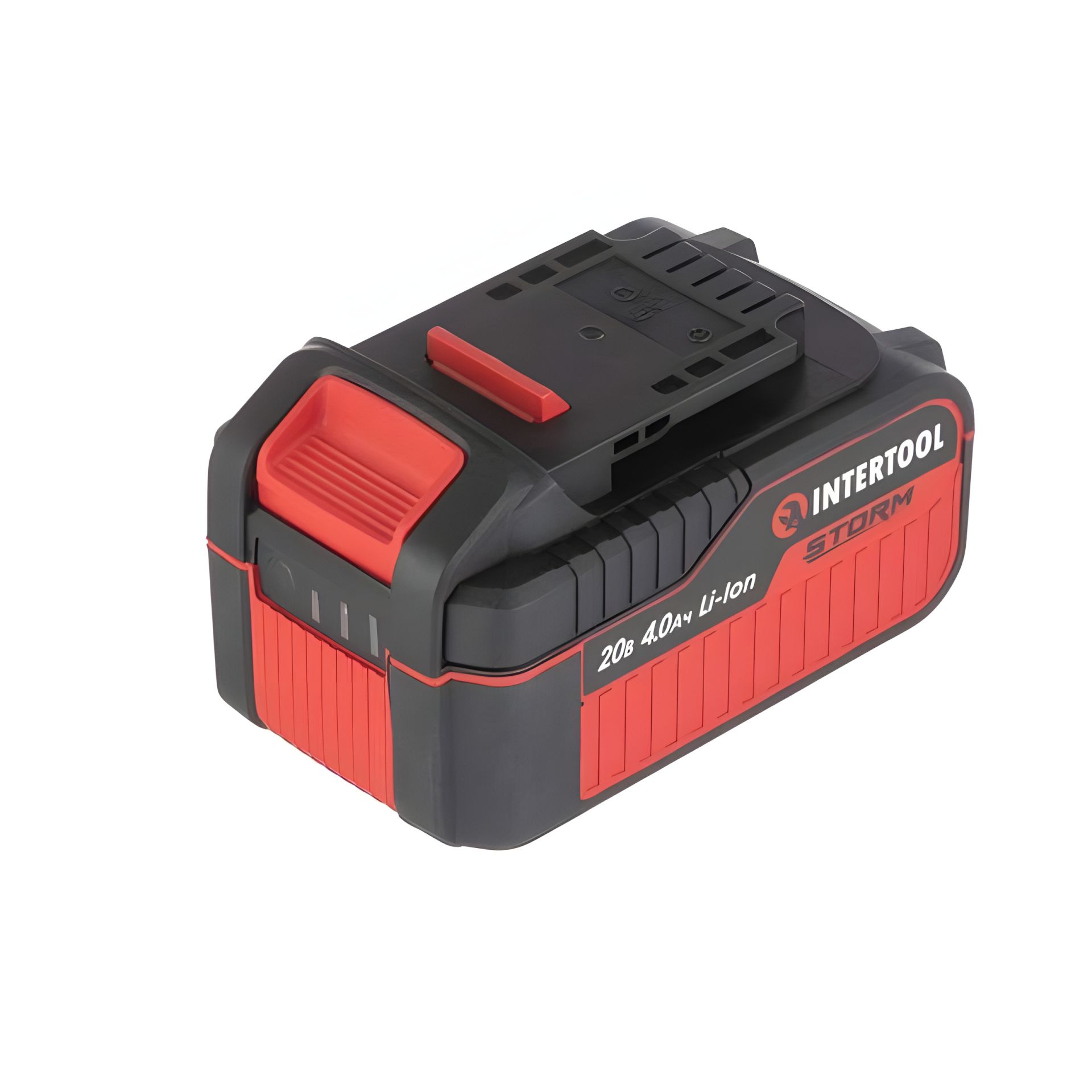 Акумулятор, 20 В, Li-Ion, 4,0 Аг з індикатором рівня заряду, INTERTOOL WT-0341 Акумулятор, 20 В, Li-Ion, 4,0 Аг з індикатором рівня заряду, INTERTOOL WT-0341