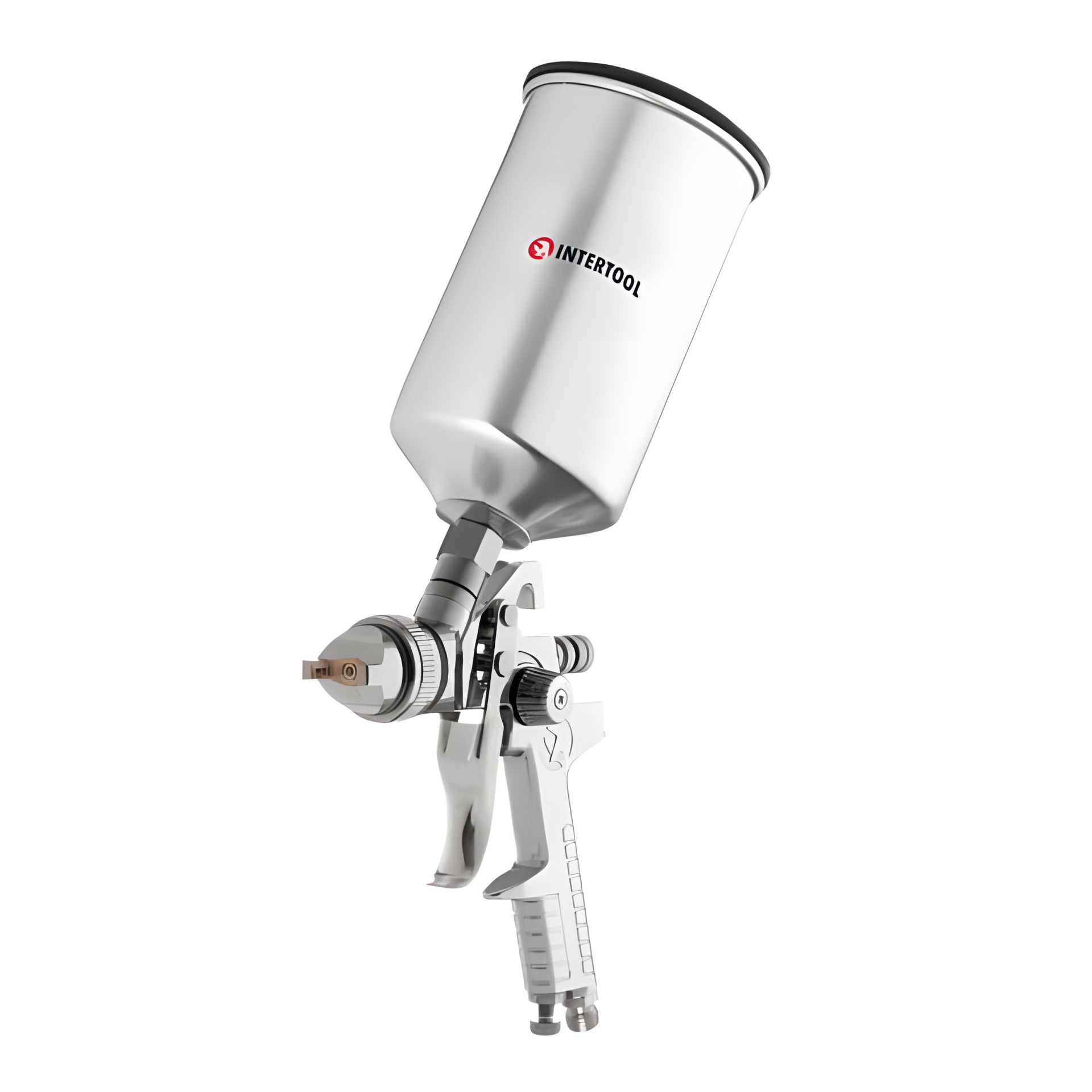 Пневмокраскопульт HVLP с 1,3 мм форсункой и верхним бачком 1000 мл, 3 бар INTERTOOL PT-0107 Пневмокраскопульт HVLP с 1,3 мм форсункой и верхним бачком 1000 мл, 3 бар INTERTOOL PT-0107