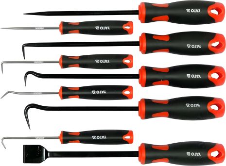 Набір гачків із ручкою плюс скребок для ущільнення та шило, l=162 мм компл. 9 шт Yato YT-08426 Набір гачків із ручкою плюс скребок для ущільнення та шило, l=162 мм компл. 9 шт Yato YT-08426