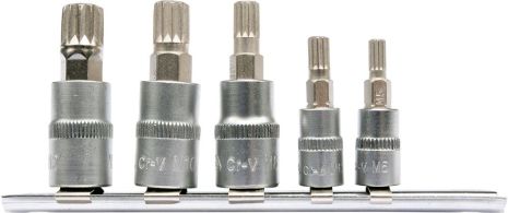 Набор головок с отверточными насадками Spline M5-M12 5 предметов Yato YT-04360