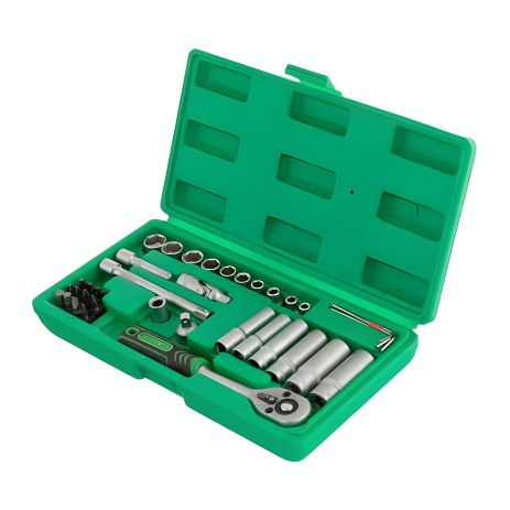 Інструментальний набір, 1/4", 36 одиниць, головки: 4-13 мм, кейс INTERTOOL ET-6036SP
