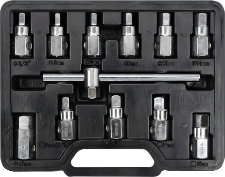 Комплект ключей для сливной пробки масляного поддона квадрат 3/8", 12 шт, Yato модель YT-0600