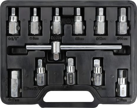 Комплект ключей для сливной пробки масляного поддона квадрат 3/8", 12 шт, Yato модель YT-0600 Комплект ключей для сливной пробки масляного поддона квадрат 3/8", 12 шт, Yato модель YT-0600