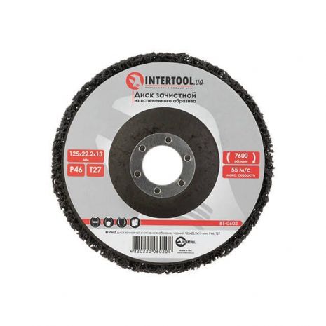 Certy Disk з спіненого абразивного чорного 125*22.2*13 мм, P46, T27 Intertool BT-0602