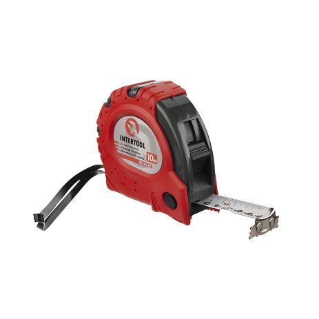 Рулетка з металевим полотном і фіксатором, 10 м, 25 мм від INTERTOOL ("Супер Магніт") MT-0310 Рулетка з металевим полотном і фіксатором, 10 м, 25 мм від INTERTOOL ("Супер Магніт") MT-0310