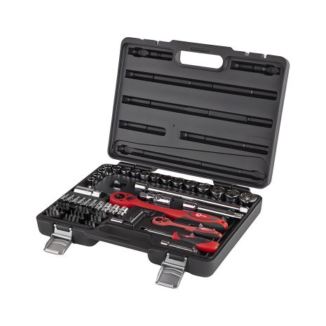 Профессиональный набор инструментов, 1/2" + 1/4", Cr-V, 72 предмета, INTERTOOL ET-6072