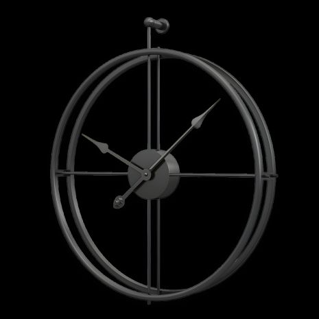 Настінний годинник лофт Ti-Time (65х62 см) металевий чорний Loft1-B-600