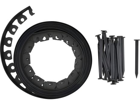 Бар'єрна смуга зі шпильками для рослин HDPE FLO, чорна, 40 мм x 10 м, Vorel 88710 Бар'єрна смуга зі шпильками для рослин HDPE FLO, чорна, 40 мм x 10 м, Vorel 88710