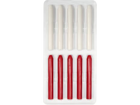 Воскові стрижні для олівця-автомата Ø= 10 мм, l= 85 мм, набір 5 червоних і 5 білих Vorel 09207 Воскові стрижні для олівця-автомата Ø= 10 мм, l= 85 мм, набір 5 червоних і 5 білих Vorel 09207