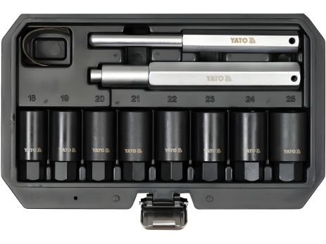 Ударні головки торцеві для колісних дисків: М18-25 мм 8 шт та 2 вибійники Yato YT-060302