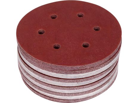 Круг шлифовальный с наждачн. бумаги с липучкой Ø = 150мм, Р80, 6 отв до , -09740, 50 шт Yato YT-834583