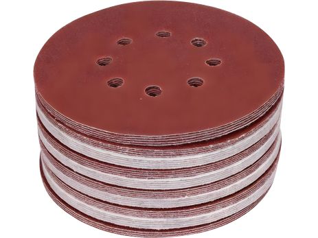Шліфувальне коло з наждачним папером з липучкою Ø = 150мм, Р120, 8 отворів -82207, 50шт Yato YT-834595