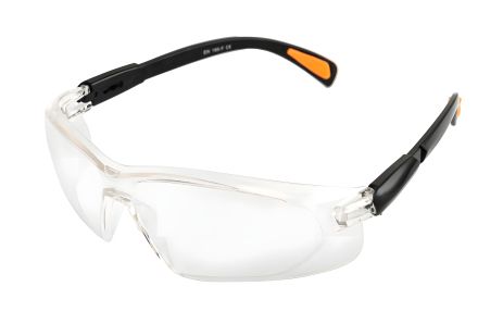 Відкриті окуляри з протиковзкими регульованими дужками, лінза ANTI-SCRATCH, прозорі, оправа l-клас MASTERTOOL 82-0062