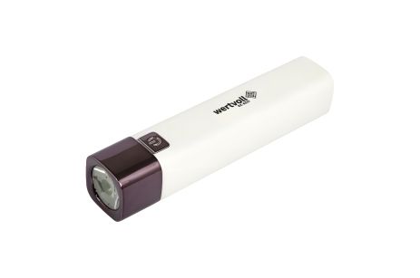 Фонарь с 3 режимами LED, Li-ion 1200 mAh, 7000 K/80 lum, powerbank ABS, 122х25 мм, WHITE MASTERTOOL RX-8001