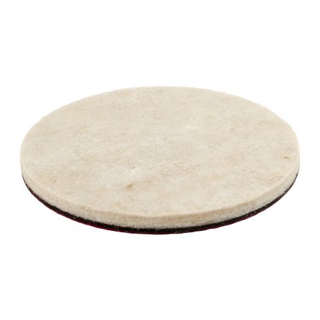 Полировочный круг на липучке из натурального войлока, мягкий, влагостойкий, 6 мм Ø 125 мм, набор 5 шт, MASTERTOOL 08-9712