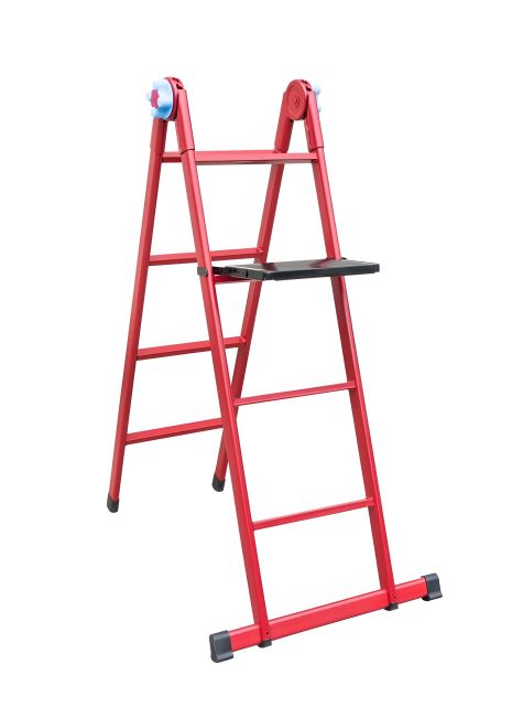 Універсальні металеві сходи з 4 сходинками та столиком h 1070/2500 мм max 150 кг, MASTERTOOL 79-1014