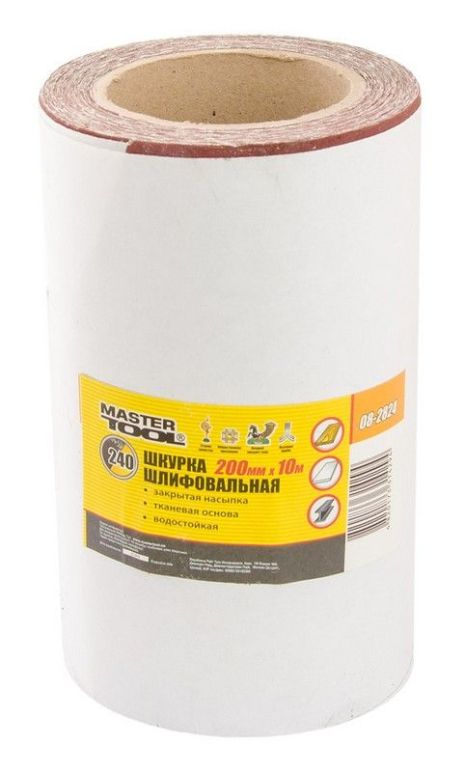 Шліфувальна шкірка на тканині, зернистість Р240, MASTERTOOL (08-2824) Шліфувальна шкірка на тканині, зернистість Р240, MASTERTOOL (08-2824)