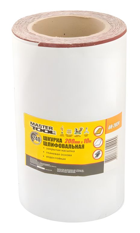 Шліфувальна шкірка на тканині, зернистість Р240, MASTERTOOL (08-2824) Шліфувальна шкірка на тканині, зернистість Р240, MASTERTOOL (08-2824)