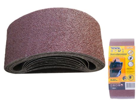 Лента шлифовальная зерно 80 76×457 мм 10 шт MASTERTOOL 08-2308