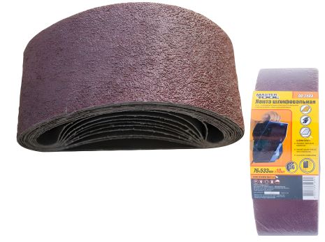 Стрічка шліфувальна 76х533 мм 36 зерно, MASTERTOOL 08-2403 (10 шт)