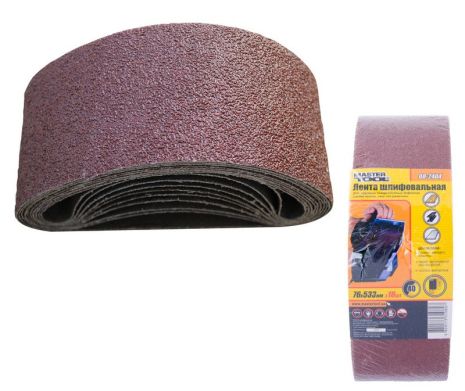 Шлифовальная лента зерно P40 76×533 мм, комплект 10 шт, MASTERTOOL (08-2404)