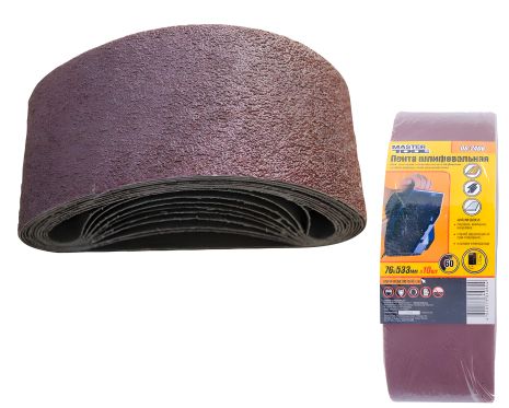 Шліфувальна стрічка зерно 60 76х533 мм, 10 шт. MASTERTOOL 08-2406