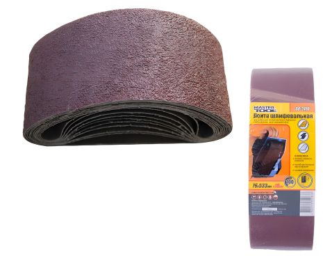 Шліфувальна стрічка зерно 100 76х533 мм 10 шт MASTERTOOL 08-2410