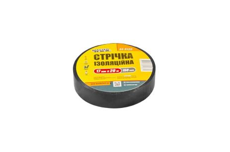 Стрічка ізоляційна 17 мм 20 м 10 шт чорна MASTERTOOL 44-9120