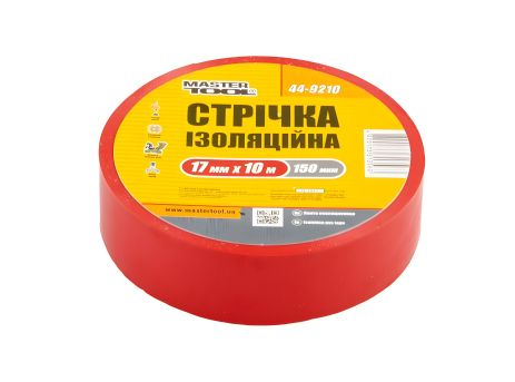 Лента изоляционная 17 мм 10 м 10 шт красная MASTERTOOL 44-9210