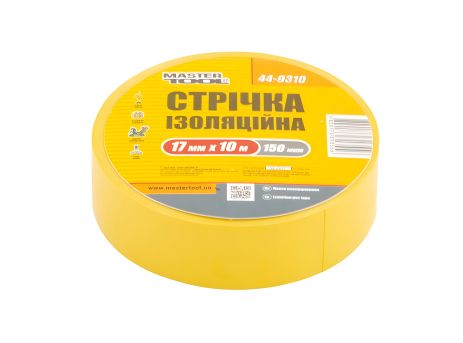 Желтая изоляционная лента 17 мм 10 м (10 шт) от MASTERTOOL 44-9310 Желтая изоляционная лента 17 мм 10 м (10 шт) от MASTERTOOL 44-9310