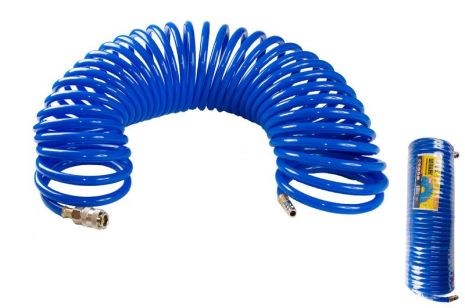 Пневматический спиральный шланг PU 15 атм 8х12 мм 15 м с быстросъемными соединениями MASTERTOOL 81-8472 Пневматический спиральный шланг PU 15 атм 8х12 мм 15 м с быстросъемными соединениями MASTERTOOL 81-8472