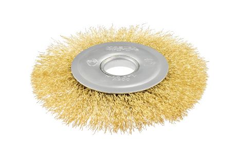 Щетка дисковая из латунированной рифленой проволоки Ø 125х22.2 мм MASTERTOOL 19-9112