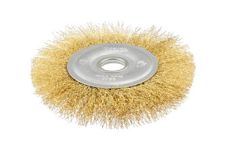 Дискова щітка з латунованого рифленого дроту Ø 150х22.2 мм MASTERTOOL (19-9115)