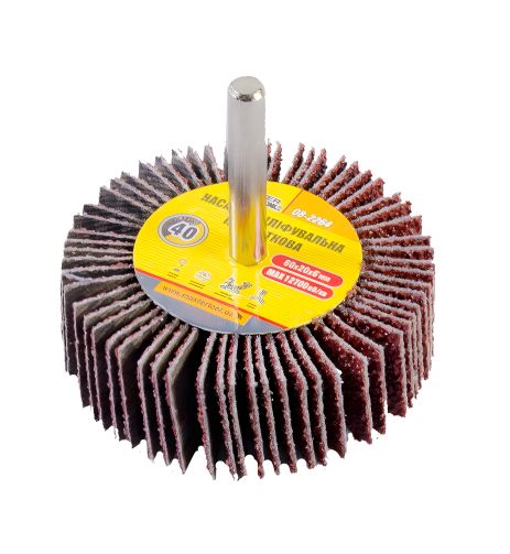 Шлифовальная насадка лепестковая зерно 40 60х20 мм со стержнем 6 мм MASTERTOOL 08-2264