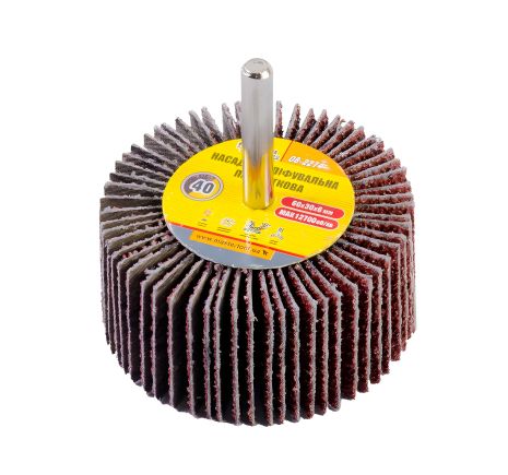 Пелюсткова насадка шліфувальна зерно 40 60х30 мм зі стрижнем 6 мм MASTERTOOL 08-2274