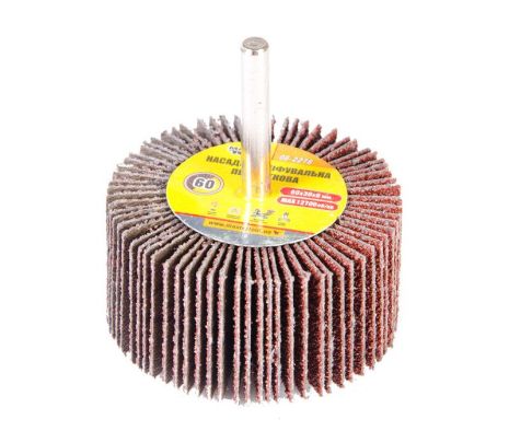 Шлифовальная лепестковая насадка зерно 60, 60х30 мм, со стержнем 6 мм, MasterTool 08-2276