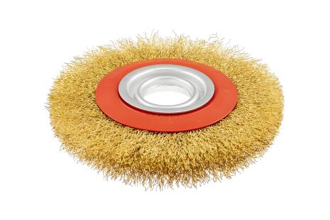 Дискова щітка Ø 150х32 мм з латунованого рифленого дроту MASTERTOOL 19-9215