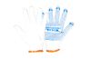 Трикотажні рукавички PREMIUM з ПВХ-точками 70% бавовна/30% поліестер, 10 клас, 3 нитки, 68 гр біло-сині, MASTERTOOL 83-0301