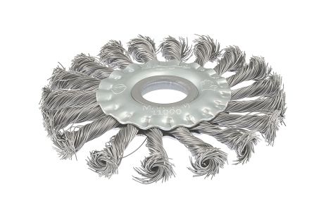 Щетка дисковая из плетеной проволоки Ø115х22.2 мм, MASTERTOOL 19-9011