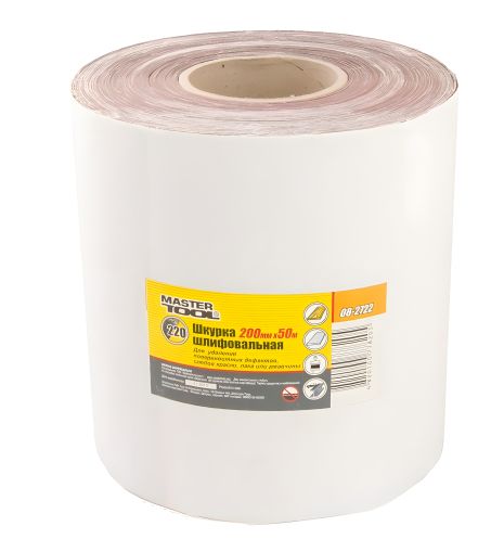 Шліфувальна шкірка на тканинній основі Р220 200 мм 50 м MASTERTOOL 08-2722