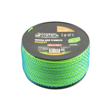 Леска для триммера КВАДРАТ КРУЧЕННЫЙ 3,00 мм 172 м катушка MASTERTOOL 19-1730 усиленная