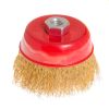 Щетка торцевая из латунированной рифленой проволоки Ø 100 мм М14 MASTERTOOL 19-7110 Щетка торцевая из латунированной рифленой проволоки Ø 100 мм М14 MASTERTOOL 19-7110